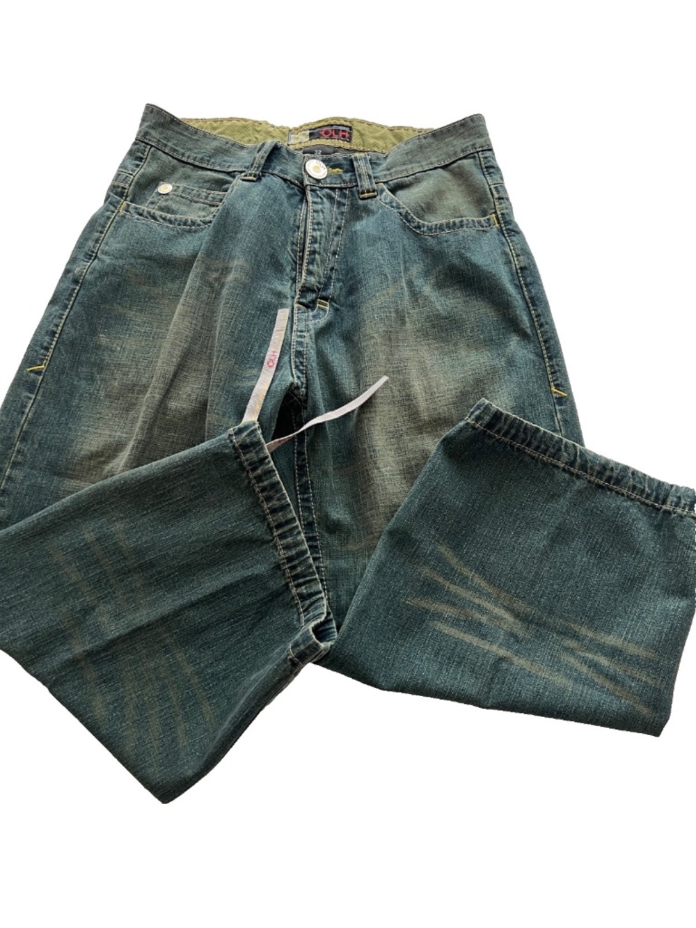 Y2K Vintage CLH Jeans 32 x 34 Denim Baggy Buckle Back Cargo Skater